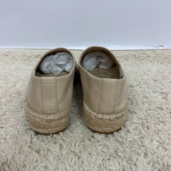 Tory Burch Benton Color Block Espadrille-Nappa Leather Size 7.5 Ivory Black‎ - Picture 6 of 11